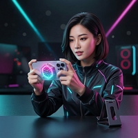 Support magnétique F17 RGB avec anneau lumineux et refroidisseur de téléphone pour diffusion en direct