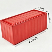 Boîte en fer blanc de 150*65*65mm pour conteneur d'expédition avec impression en relief, petit couvercle métallique pour événements promotionnels et cadeaux, en fer blanc.