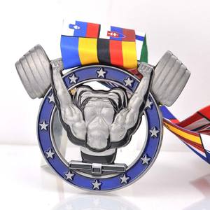 Médaille d'haltérophilie de <span class=keywords><strong>Plaque</strong></span> Souvenir en métal avec lanière en émail, médaille d'haltérophilie personnalisée, vente en gros d'usine - Product Image 5