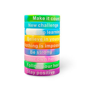 Cadeau inspirant du mois de la reconnaissance Bracelet en caoutchouc inspirant étirement Bracelet en silicone cité adapté aux travailleurs sociaux - Product Image 2