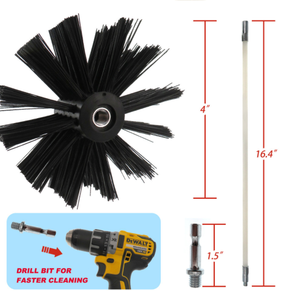 Kit <span class=keywords><strong>de</strong></span> brosses <span class=keywords><strong>de</strong></span> nettoyage pour conduit <span class=keywords><strong>de</strong></span> sécheuse Esaputti Industrial <span class=keywords><strong>de</strong></span> 4 <span class=keywords><strong>pouces</strong></span>, poils en acier inoxydable, longueur <span class=keywords><strong>8</strong></span>/12 pieds, pour cheminée et foyer, OEM - Product Image 6