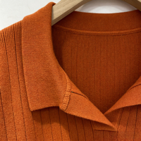 Ensemble de survêtement en tricot mélange de laine effet cachemire pour femme, pull à col polo et pantalon large, tenue décontractée d'hiver en 2 pièces