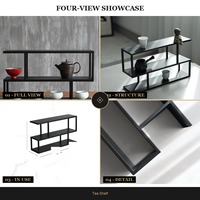 Étagère de présentation de thé minimaliste durable à trois niveaux, support en métal pour tasses à thé, étagère de rangement pour salon et cuisine