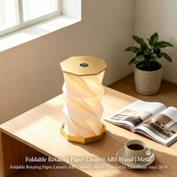 Nouvelle Lampe Ambiante Rotative en Métal de Haute Qualité 2026, Rechargeable Type-C, Lampe Pliante Créative en Papier, Cadeaux Pratiques