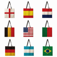 Sacs fourre-tout personnalisés avec drapeau national pour les fans, sacs de shopping en toile durables, motifs de couleurs nationales, accessoires patriotiques pour les événements