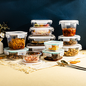 Hot Selling Square Borosilicate Glass Food Container Lunch Box with Lid Oven Safe Portable Food <strong>Storage</strong> <strong>for</strong> <strong>Kitchen</strong> - Product Image 1