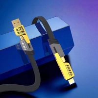 4-in-1 PD Schnellladung 27W/65W Flachkabel Typ-C zu Typ-C für Mobiltelefone 1m C-C