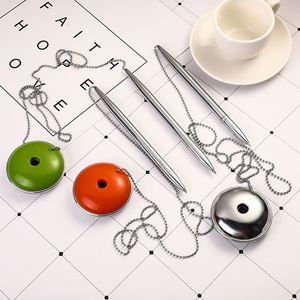Metal Hotel Front Desk Signature <b>Pen</b> Bank Counter <b>Ballpoint</b> <b>Pen</b> with Metal Chain - Product Image 4