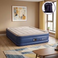 Matelas Gonflable Pliable Queen Size avec Pompe Intégrée 110V, Dessus Floqué, Design Moderne, Écologique, Meuble de Maison pour Invités