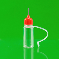 Botol Plastik PET Kosong 10ml Transparan dengan Ujung Jarum Mini untuk Aplikator, Perekat, dan Cat