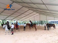 Tenda Berkuda Aluminium Bentangan Lebar Tahan Air untuk Luar Ruangan, Kanopi Tahan Lama untuk Semua Musim, Gedung Olahraga Berkuda untuk Latihan dan Kompetisi