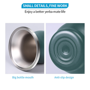 Personalizable de boca ancha de doble pared con aislamiento al vacío de acero inoxidable <span class=keywords><strong>Yerba</strong></span> Mate café taza de té sostenible <span class=keywords><strong>Chimarrao</strong></span> Cuia de Set - Product Image 4