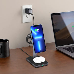 Chargeur sans fil <span class=keywords><strong>pliable</strong></span> Qi22 25w à charge rapide, chargeur de bureau pour accessoires de téléphone, Airpod, Iwatch, station de charge sans fil - Product Image 1