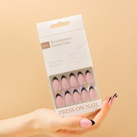 Nouvelles capsules d'ongles français couleur nude premium, forme amande courte, 30 pièces, design couvrant intégral, faux ongles durables et réutilisables