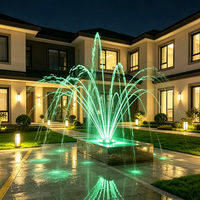 Fontaine Flottante Moderne Écologique en Acier Inoxydable avec Lumières LED Colorées pour l'Eau Nocturne, Musique et Danse Aquatiques