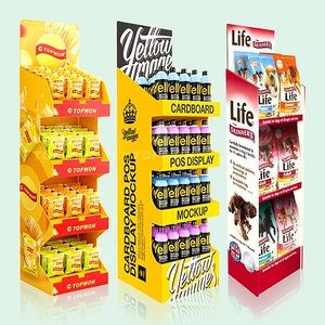 Rak <span class=keywords><strong>Display</strong></span> Kertas Berdiri Bebas <span class=keywords><strong>POP</strong></span> Rak Tampilan Kardus Berdiri Bergelombang Lantai Kustom Promosi Toko Ritel