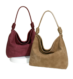 <span class=keywords><strong>Sac</strong></span> fourre-tout de luxe en daim pour femme 2025 <span class=keywords><strong>marron</strong></span> tressé à bandoulière décontracté doublure polyester forme <span class=keywords><strong>seau</strong></span> - Product Image 1