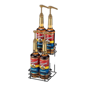 Countertop sắt <span class=keywords><strong>2</strong></span> tầng 4 chai kim loại bước hiển thị đứng cho xi-rô hiển thị giá - Product Image 1