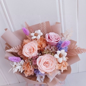 Factory Wholesale Valentines Mothers Day Gifts Champagne Real <strong>Forever</strong> Everlasting Preserved Roses Box Flower <strong>Bouquets</strong> - Product Image 5