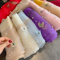 Nouvelles Écharpes Chaudes d'Hiver 2026 pour Femme – Châles en Soie et Laine Unie, Étoles Papillon de Luxe Brodées, Pashminas Chauds pour Dames