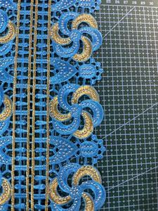 Bordado coche hueso encaje lentejuelas pestañas accesorios nupciales velo de boda muñeca decoración Material blanco - Product Image 6