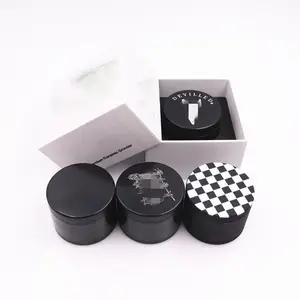 Midnight black Spice Tools Accessories Ceramic Grinder With High End Gift Box Herb Grinder