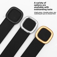 Ceinture en cuir microfibre magnétique unique pour homme/femme, décontractée, de forme ronde, boucle magnétique de 3,5 cm, personnalisable