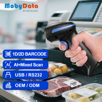 Escáner de Código de Barras Portátil Mobydata HS200 IP42 Resistente al Agua, Lector de Códigos QR 1D 2D con Cable para Logística de Almacenes y Comercio Minorista