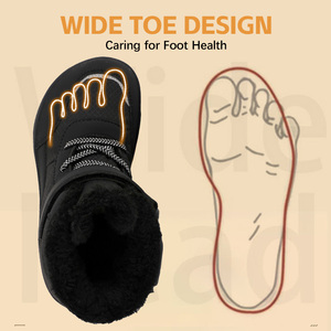 Giày bốt trẻ em đế mềm, mũi rộng, kiểu đi chân trần, mùa đông, đế cao su chống trơn trượt - Product Image 5