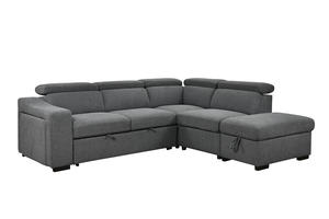 Usine L-Shape Convertible Sleeper lit escamotable avec canapé Canapé gigogne pouf espace de stockage avec porte-gobelet sans fil - Product Image 3