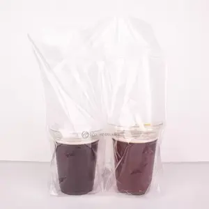 Einweg-plastiktüten zum mitnehmen von milchtee eiscreme salatnapf und tassen