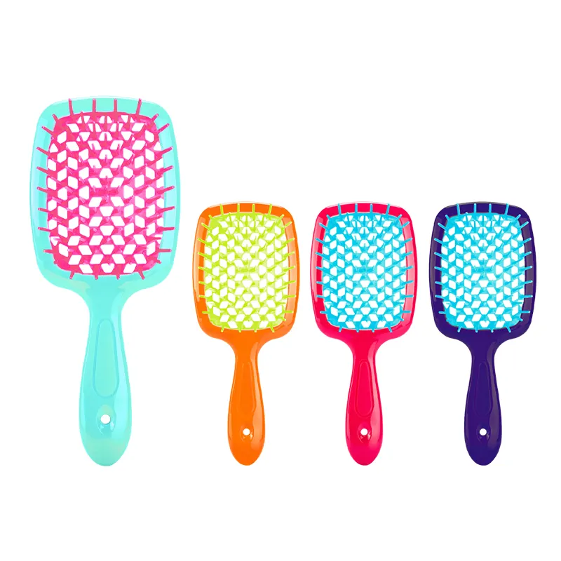 Custom Plastic Hollow-carved Comb Hollow Out Massage Styling Hair Brush