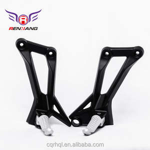 Repose-pieds inférieur pour moto <span class=keywords><strong>Renhang</strong></span> ADC12 en fonte d'aluminium noir mat + argent pour Italika 300/Vento Nitrox 250/300, garantie 1 an - Product Image 2