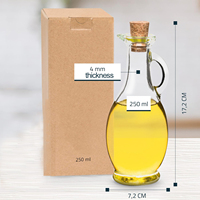 Botellas de vidrio vacías de 250 ml para aceite y vinagre con tapón de corcho de madera