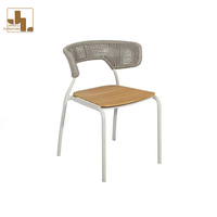 Moderno Hotel al aire libre de lujo mesa de comedor y silla de jardín Patio marco de aluminio al aire libre silla apilable muebles