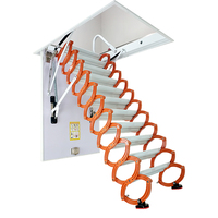 Échelle pliante pour grenier GAOBU, design minimaliste industriel, acier au carbone, 10-12 marches, capacité de charge de 300 kg, pour usage domestique