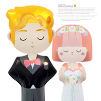 Ballons en aluminium mignons à motifs de dessins animés, mariée et marié, accessoires photo, décorations de mariage