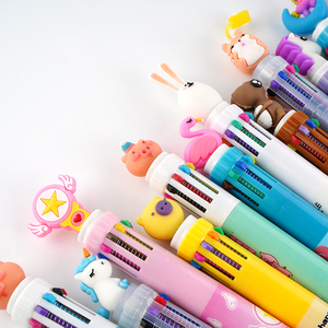 Bút bi nhiều màu với các mẫu hoạt hình dễ thương nắp bút và nhiều màu sắc - Product Image 6