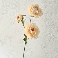 Pabrik RTS China 3 Kepala Bunga Peony Sutra Buatan untuk Perlengkapan Fotografi Pernikahan Ramah Lingkungan Pengiriman Cepat Pesta Restoran