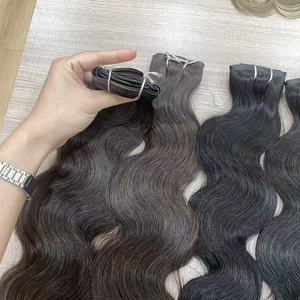 Extensions per capelli umani con clip in PU a doppia trama, senza cuciture, non trattati, 100% brasiliani, per grossisti - Product Image 4