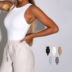 Luluxiyaya经典戴安娜圆领双层宽前无袖纽扣底衬衫性感女紧身衣 - Product Image 1