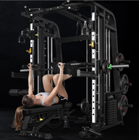 Venta al Por Mayor Máquina Smith Multifuncional Moderna, Equipo de Gimnasio Duradero con Soporte de Barra Ajustable para Sentadillas y Entrenamiento Físico Unisex