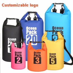 Tas traveling luar ruangan, olahraga, berenang, tas ember tahan air, tas ransel kain jala PVC, tas drifting ponsel tahan air