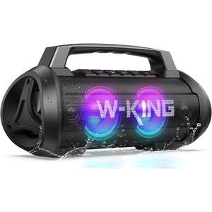 W-KING Portable for Speaker 120W Max Power IPX6 Waterproof Outdoor Use LED <b>Lights</b> 2.0 Channel Surround Sound Battery - Product Image 1
