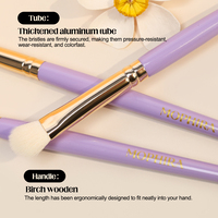 12 Pcs Pinceaux Correcteurs de Teint de Luxe Personnalisables, Poils Synthétiques Souples et Durables, Manche en Bois, Vente en Gros, Marque Privée, Couleur Violette