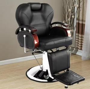 Sillón de Peluquería para Hombre, Plegable y con Elevación, Diseñado para Uso Retro en Salón de Belleza o Barbería - Product Image 2