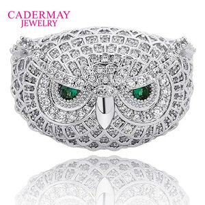 Cadermay Owl Moissanite Ring S925 Silver White Gold Plated Animal Shape Fashion Jewelry Everyday Wear - Product Image 2