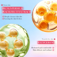 Savon Moussant BIOAQUA Pêche Macaron 100g - pH 6.5 Doux, Nettoyage en Profondeur à 97%, Parfum Sucré 24H, Sans Alcool ni Blanchissant