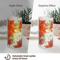 Bougies LED sans flamme Poinsettia pour Noël, avec télécommande et minuterie, écologiques, pour la décoration de la maison, de la chambre, des fêtes et des vacances (Diwali)