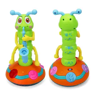 New bonito crianças universal cantando torção inseto música luz plástico brinquedos carro elétrico crianças worm brinquedo